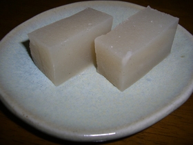 そばのゆで汁でようかん風のよせ