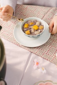 紫米紅豆牛奶粥（黒米と小豆のミルクお粥）