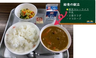 【学校給食】根菜カレーライスの写真