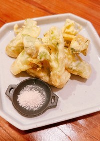 つぼみ菜の米粉天ぷら
