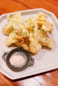 つぼみ菜の米粉天ぷら
