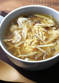 酢しょうがときのこの中華風おかずスープ