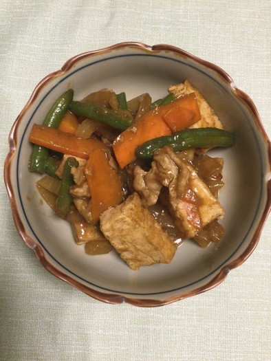 厚揚げと豚肉の味噌炒め中華風の写真
