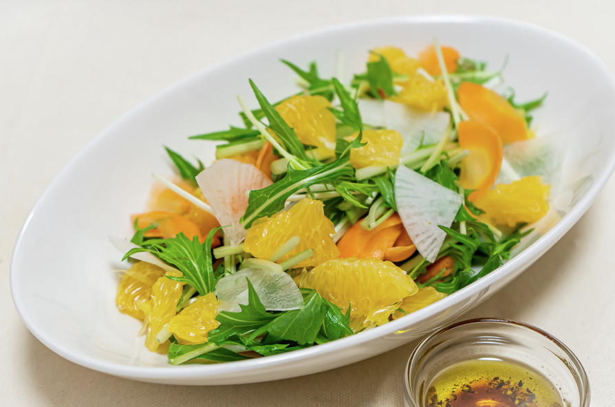 【無添加】甘夏と水菜のフレッシュサラダの画像