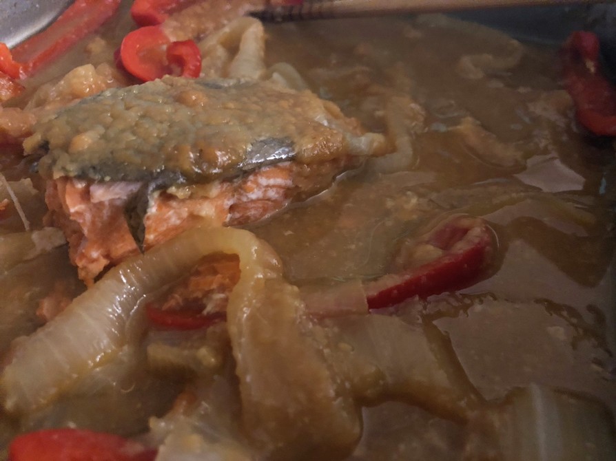 鮭と野菜の味噌オーブン焼きの画像