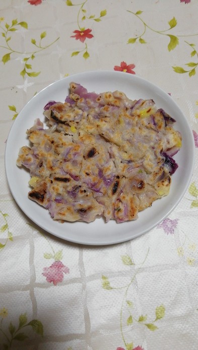 紫玉葱の米粉焼きの写真