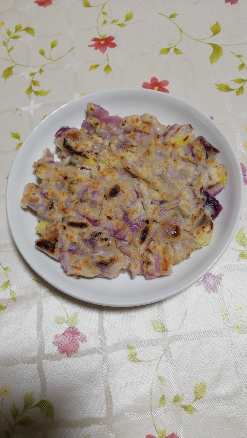 紫玉葱の米粉焼きの画像
