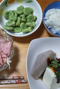 豆腐and蒟蒻の味噌田楽山椒添え