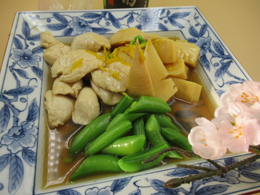 生筍と鶏ささみの炊き合わせの画像