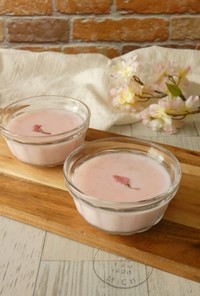 桜のミルクプリン