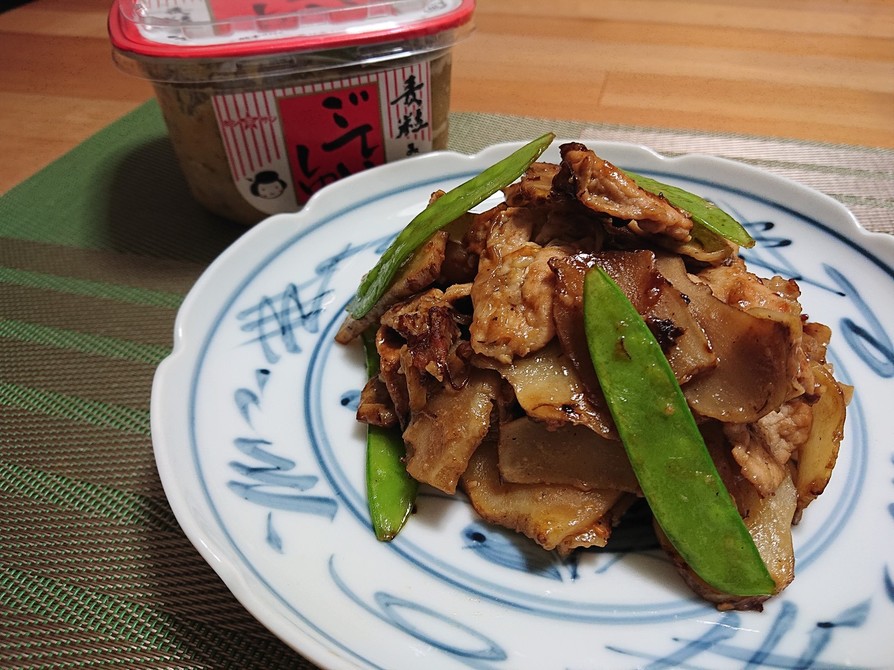 菊芋と豚肉の味噌炒めの画像