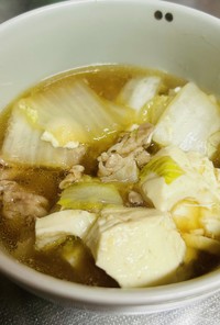 豚肉と白菜豆腐スープ