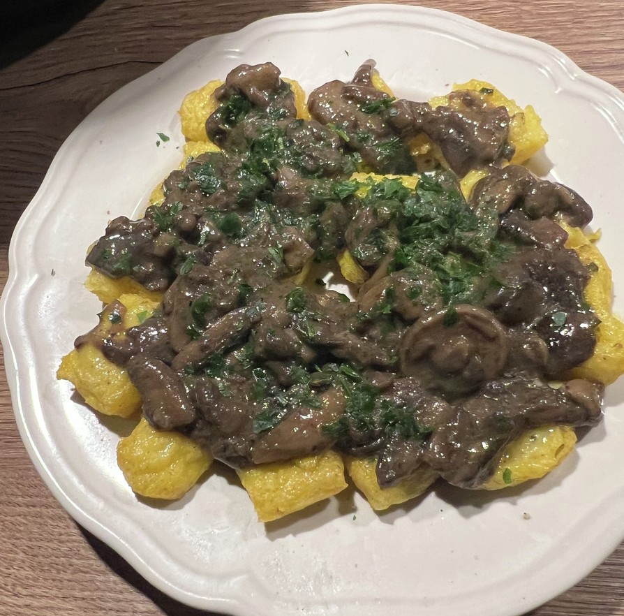 焼きポレンタとキノコのレシピ