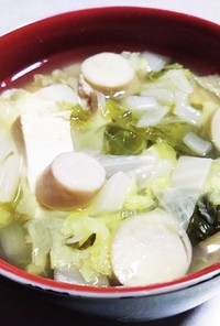 きのこと豆腐の白菜スープ