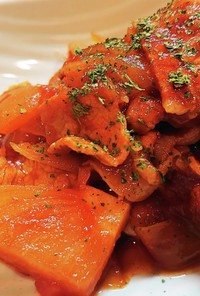 豚肉と新玉ねぎのトマト煮