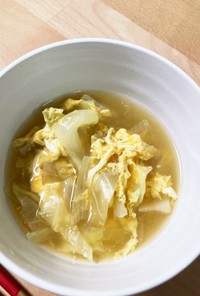 キャベツと玉ねぎと卵の中華スープ