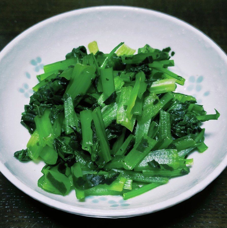 小松菜とまぜこみわかめ炒め(ごま油味)の画像