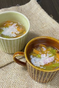 セロリの葉の洋風スープ