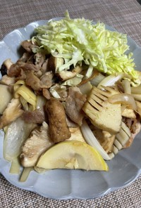 豚とタケノコ炒め。焼肉のタレで簡単！