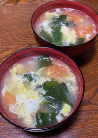 トマトの卵とじ中華スープ