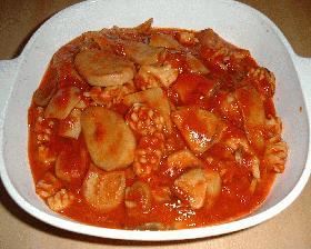 すごくおいしい!エリンギといかのトマト煮込み