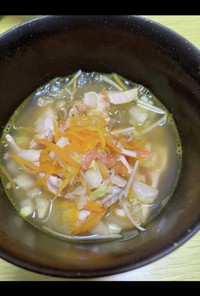 残り野菜でベトナムフォー風　スープ