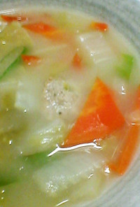 野菜たっぷり！レンチン味噌スープ
