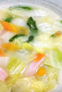 レンチン簡単♪野菜たっぷりホワイトスープ