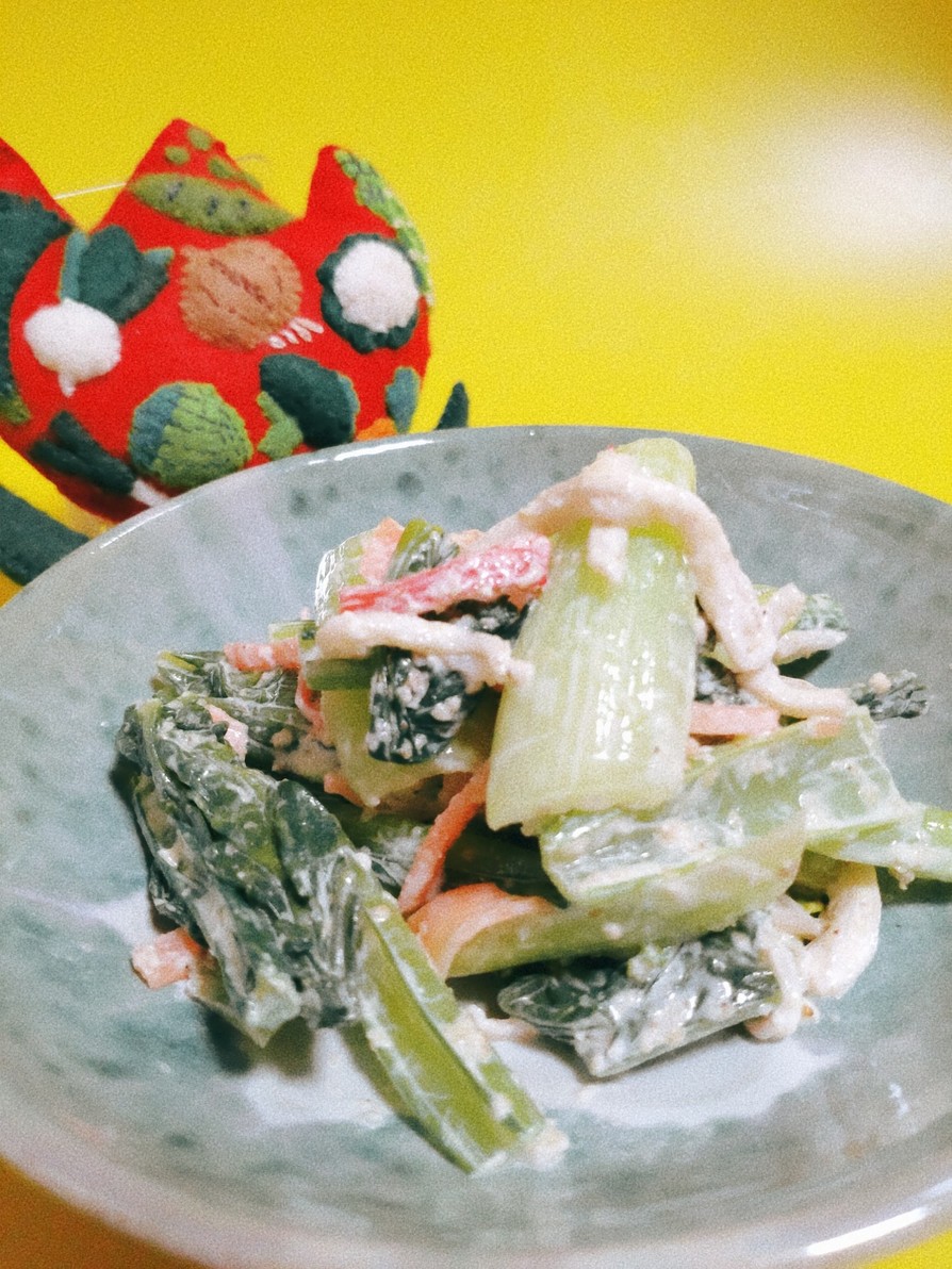 小松菜とカニカマのごまマヨ和えの画像