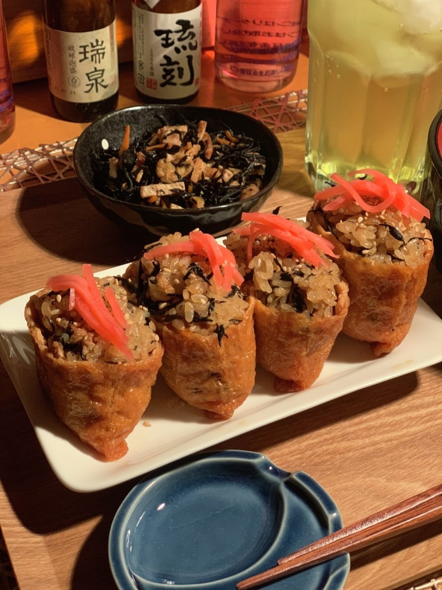 ひじきごはん✨いなり寿司✨の画像
