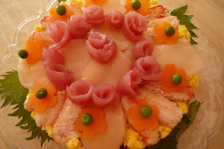 簡単 豪華 祝い生ちらしケーキ レシピ 作り方 By りむゆらマンマ クックパッド
