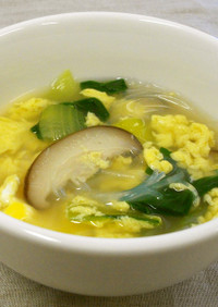 チンゲンサイと卵の春雨スープ