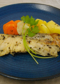 白身魚と野菜のハーブ焼き
