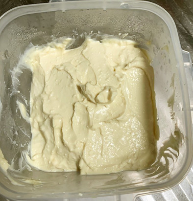 失敗して出来た豆乳クリームチーズの写真