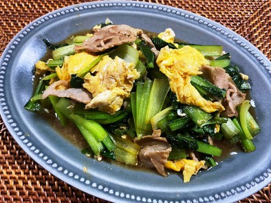 卵と小松菜の中華風炒めの写真