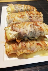 豆腐キムチの豚バラ巻