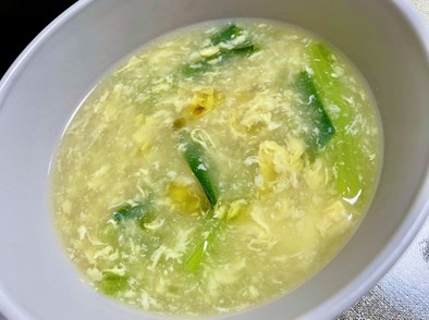 小松菜とたまごの中華スープの写真