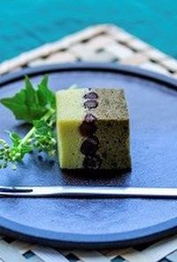 緑茶とわさびの浮島（和風蒸しケーキ）