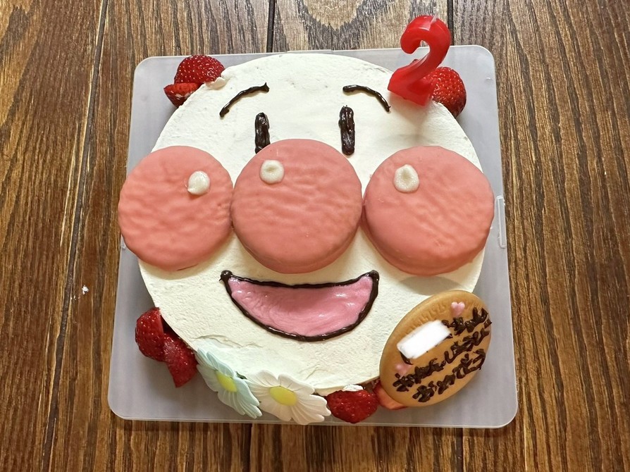 簡単！時短！2才アンパンマン誕生日ケーキの画像