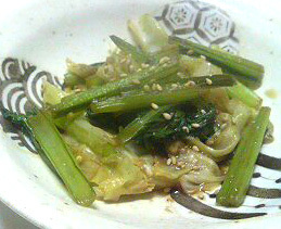 キャベツと小松菜のお浸し擬きしょうが炒めの画像