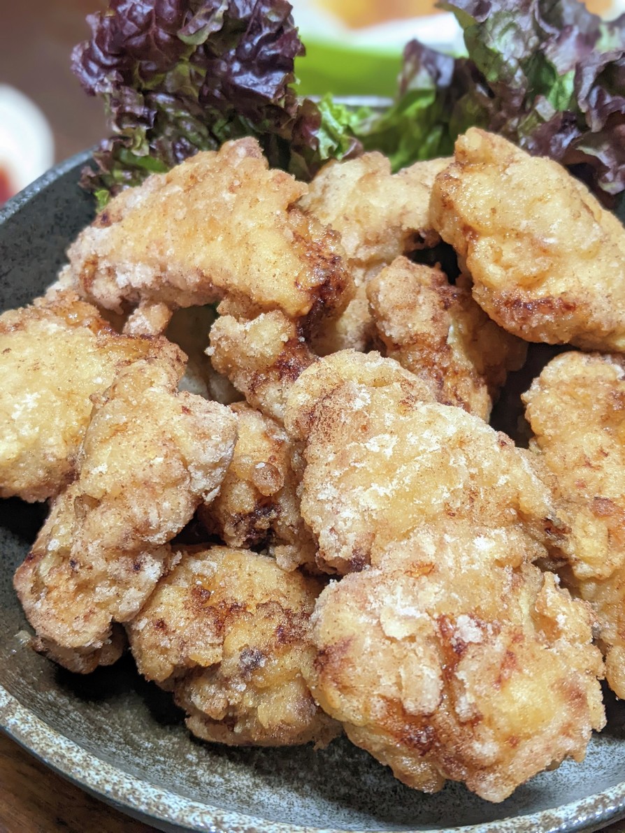 しっとり鶏むね肉のにんにく醤油マヨ唐揚げの画像