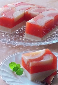 トマト缶と桃缶の寒天デザート★簡単