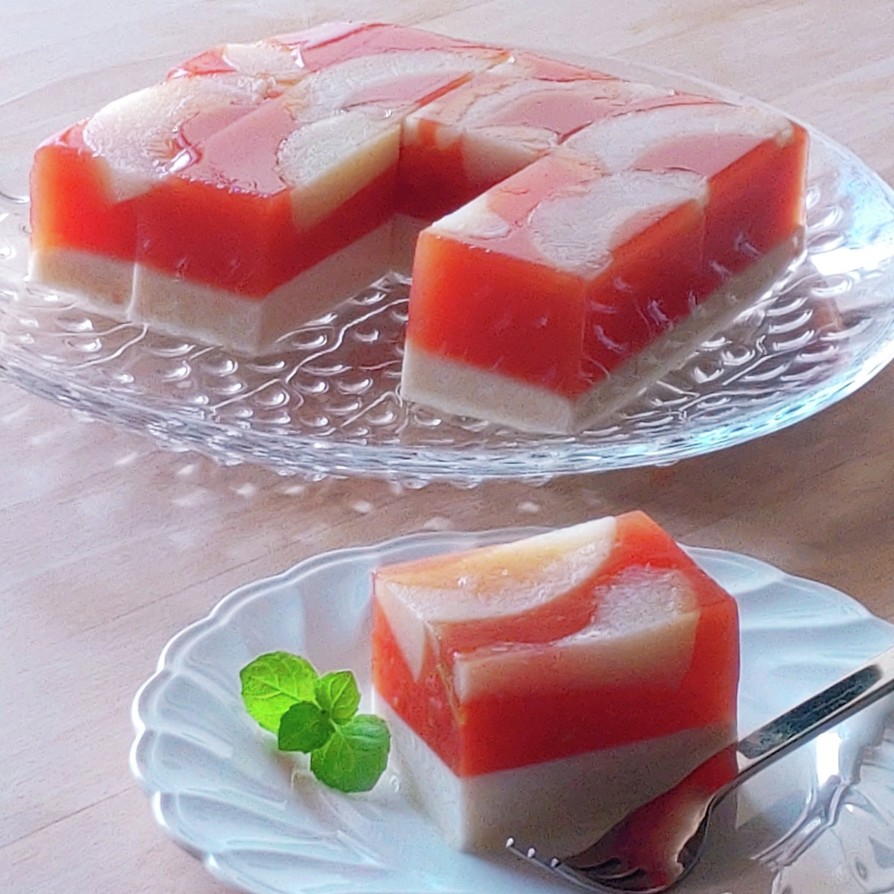 トマト缶と桃缶の寒天デザート★簡単の画像