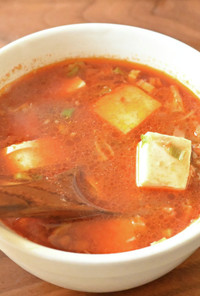 蒙古タンメン中本風、辛旨豆腐スープ