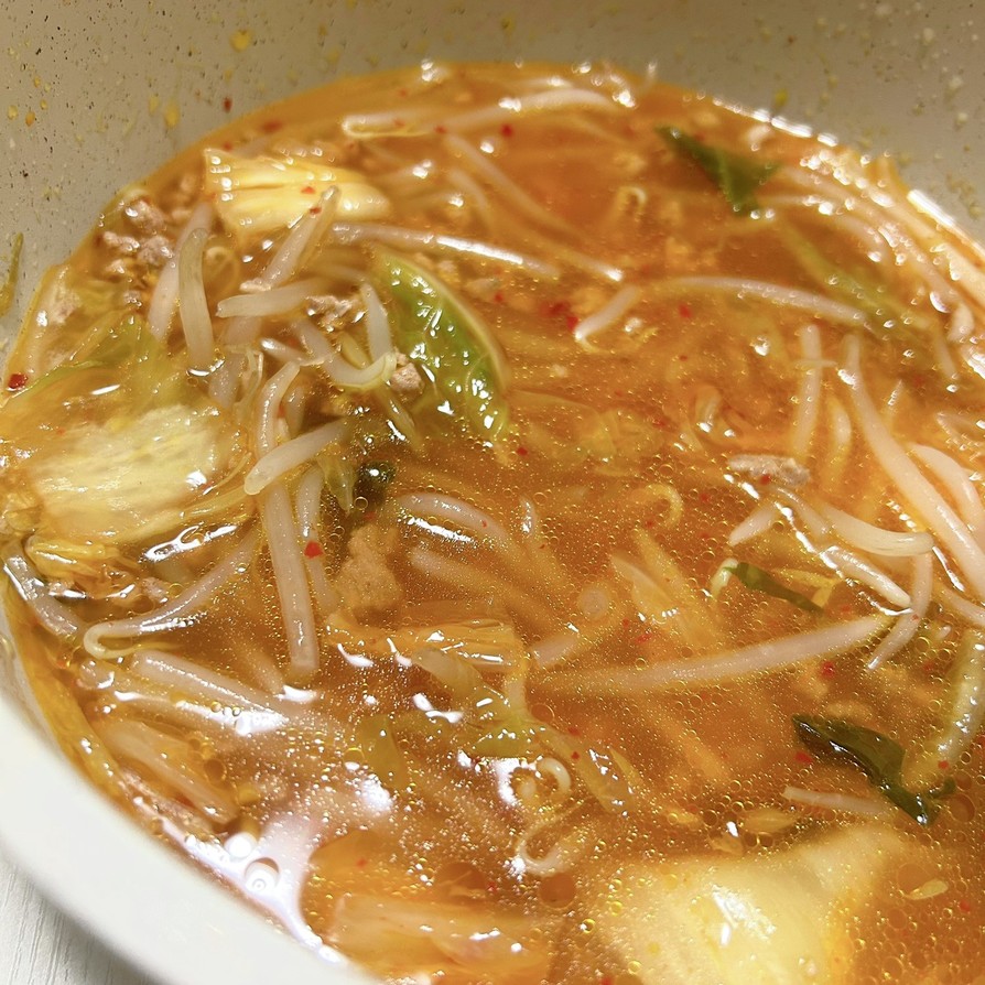 【アレンジ無限】キムチともやしのスープの画像