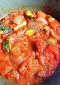 常備菜の野菜のトマト煮