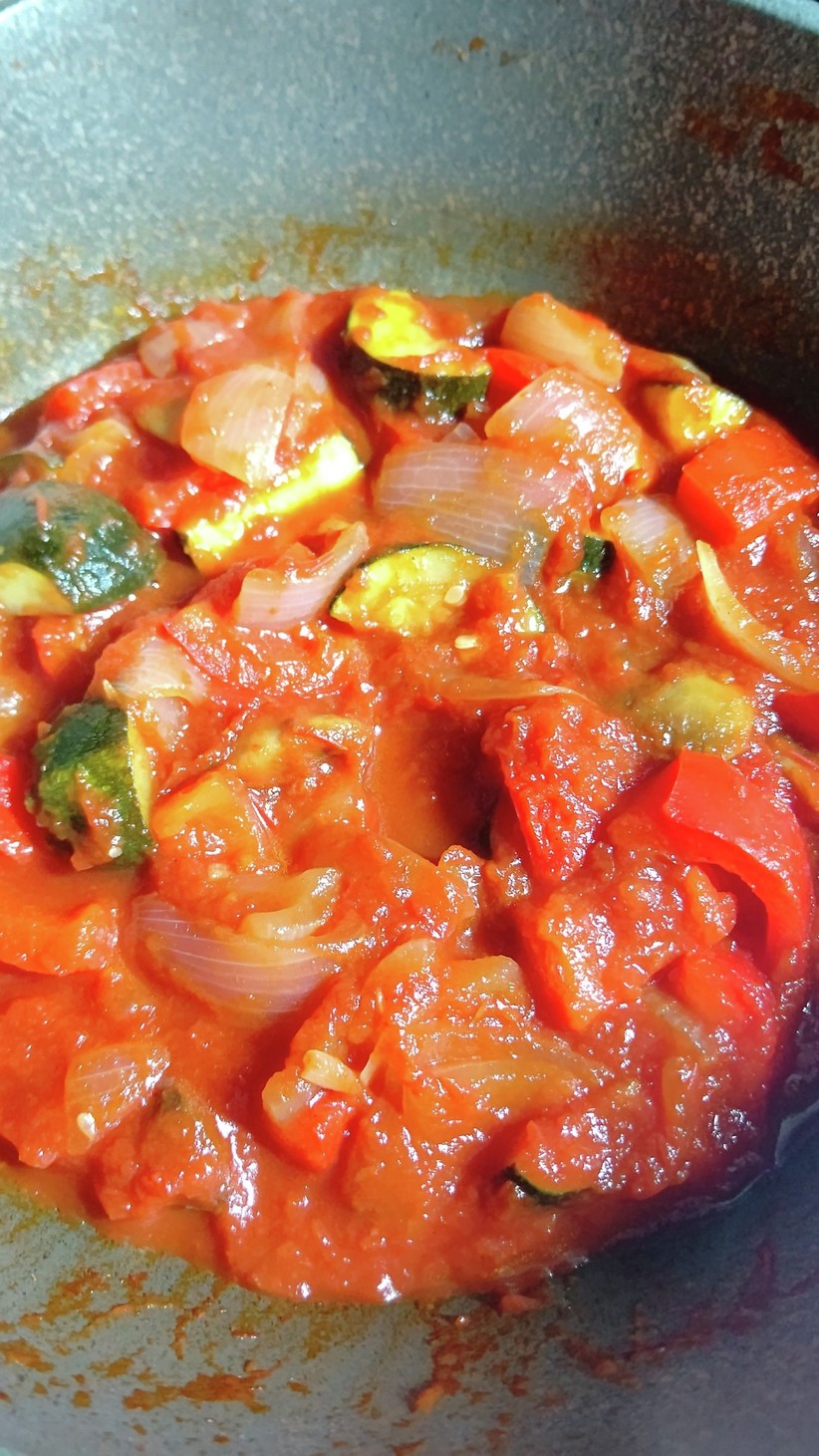 常備菜の野菜のトマト煮の画像