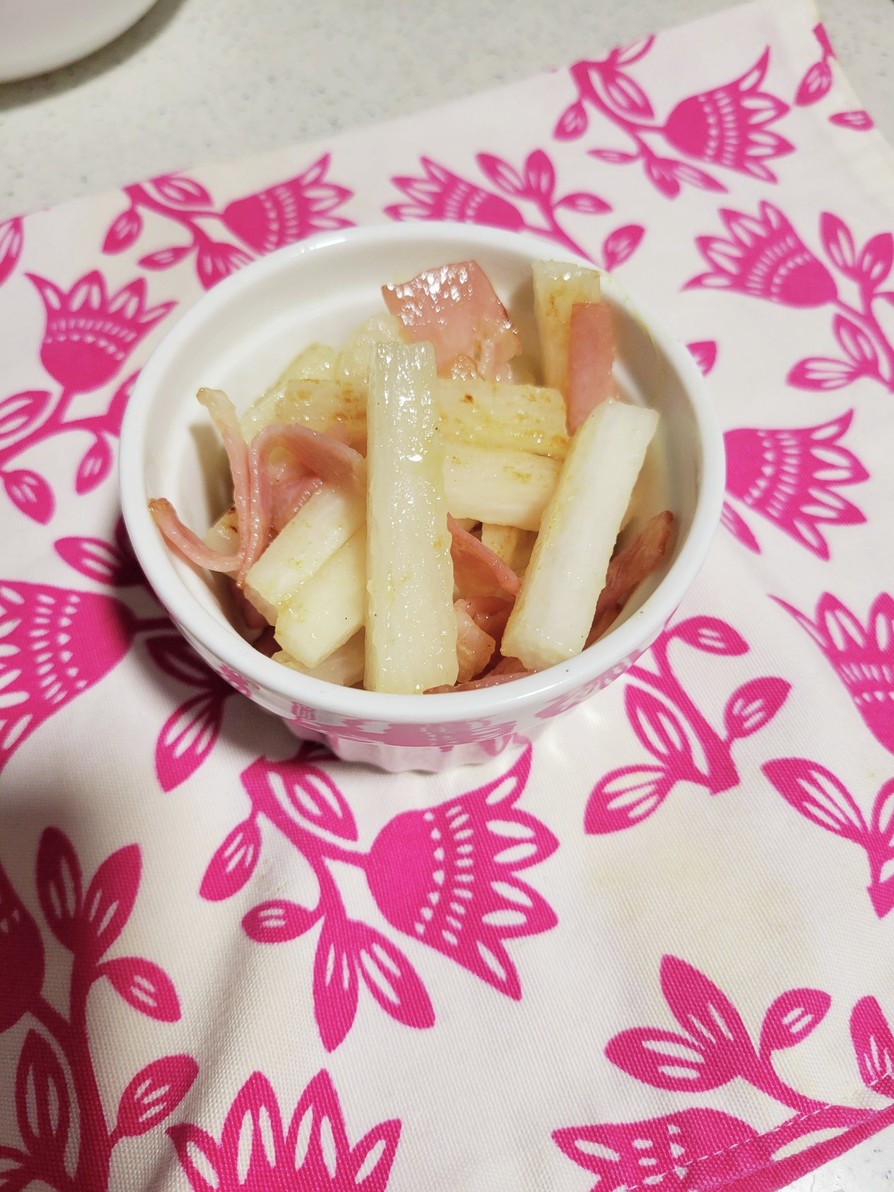長芋とベーコンの創味シャンタン炒めの画像