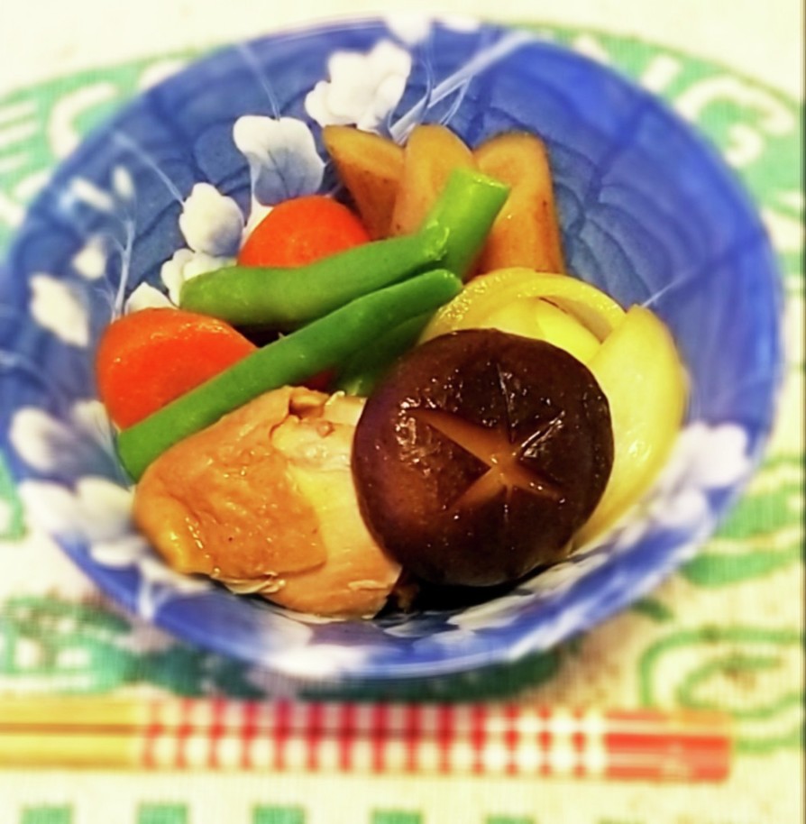 鶏モモ肉と根菜の煮物の画像