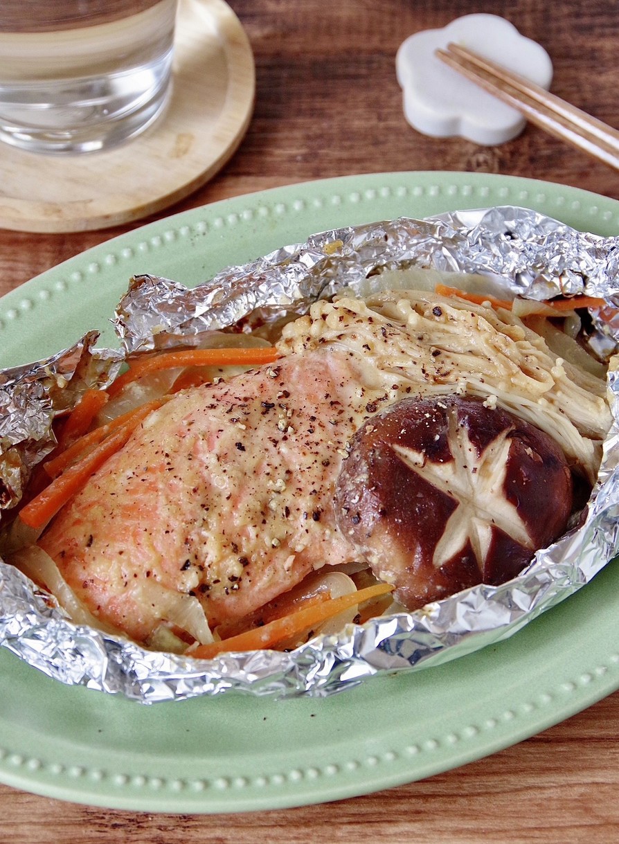 ☆簡単☆鮭の味噌マヨホイル焼きの画像